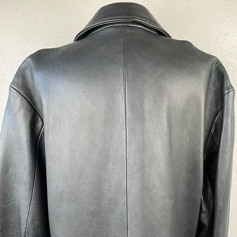 Nicole Miller New York Black Leather Jacket Size XL EUC